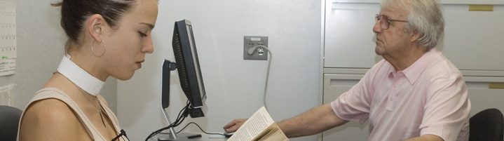 researcher at computer